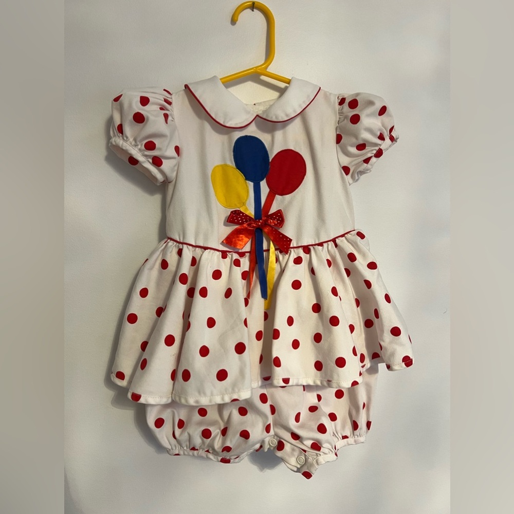Vintage Birthday/Balloons Romper/Dress/one piece ~1.5-2 y